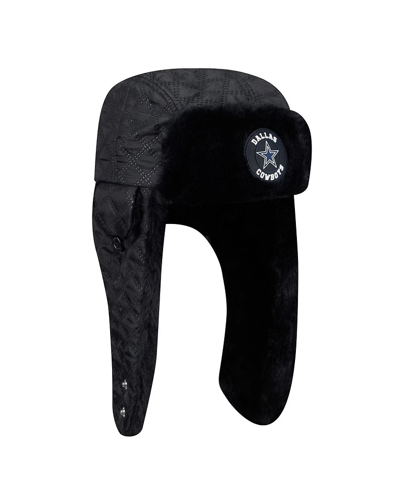 New Era Men's Black Dallas Cowboys Quilted Trapper Hat