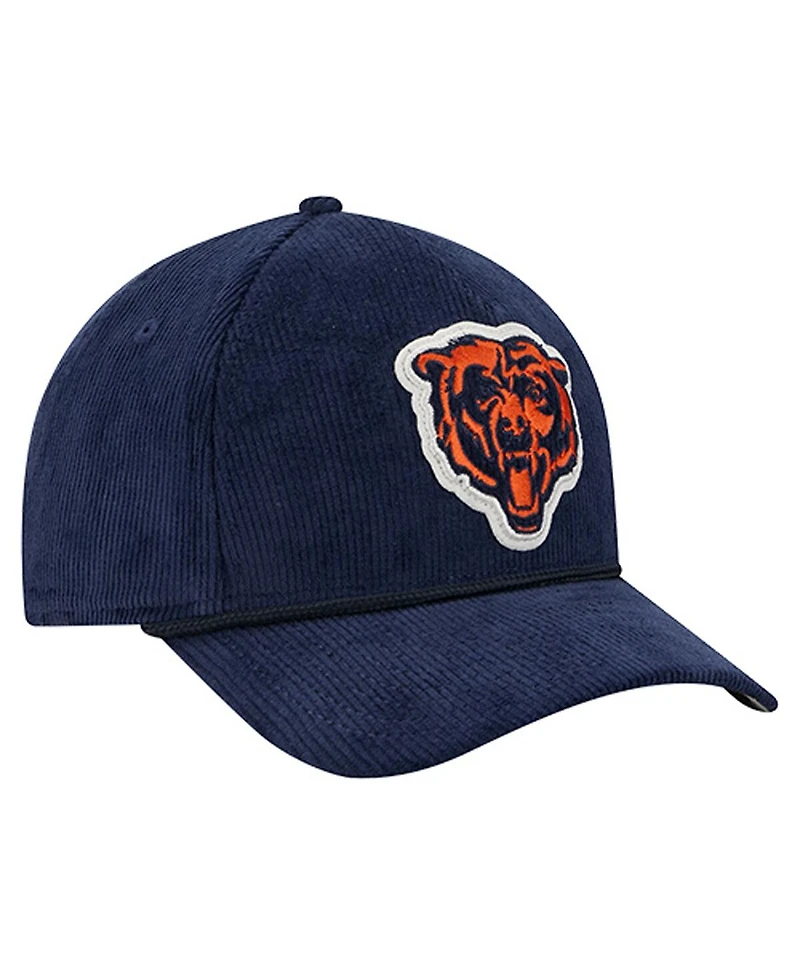 New Era Men's Navy Chicago Bears Cord Corduroy 9FORTY A-Frame Adjustable Hat