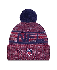 New Era Men's Red Nfl 2025 Sideline Cold Weather Cuffed Knit with Pom Hat