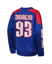 Outerstuff Big Boys and Girls Mika Zibanejad Blue New York Rangers Best Defense Name Number Crewneck Sweatshirt