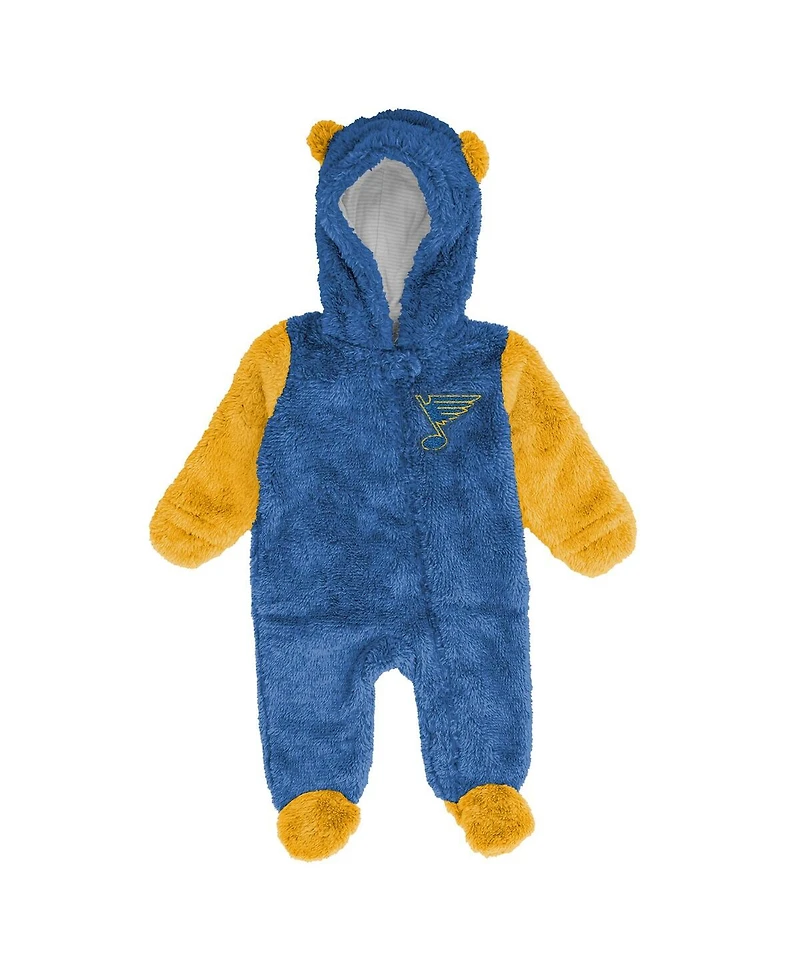 Outerstuff Newborn Blue St. Louis Blues Stay Napping Fleece Bunting Full-Zip Hooded Sleeper
