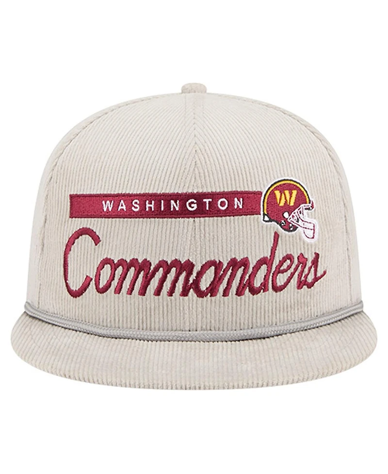 New Era Men's Gray Washington Commanders Cord Rope Corduroy 9FIFTY Snapback Hat