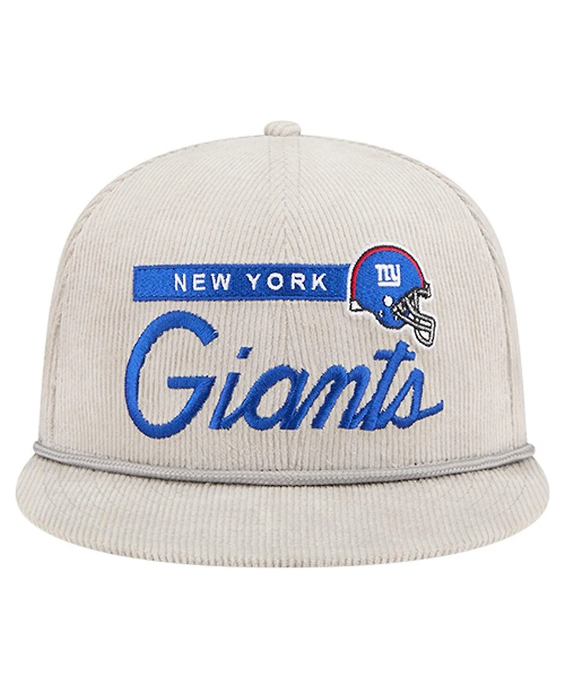 New Era Men's Gray New York Giants Cord Rope Corduroy 9FIFTY Snapback Hat