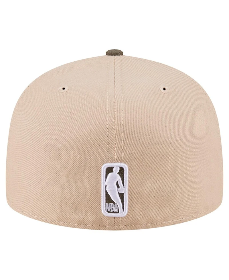 New Era Men's Tan Los Angeles Lakers Color Pack Two-Tone 59FIFTY A-Frame Fitted Hat