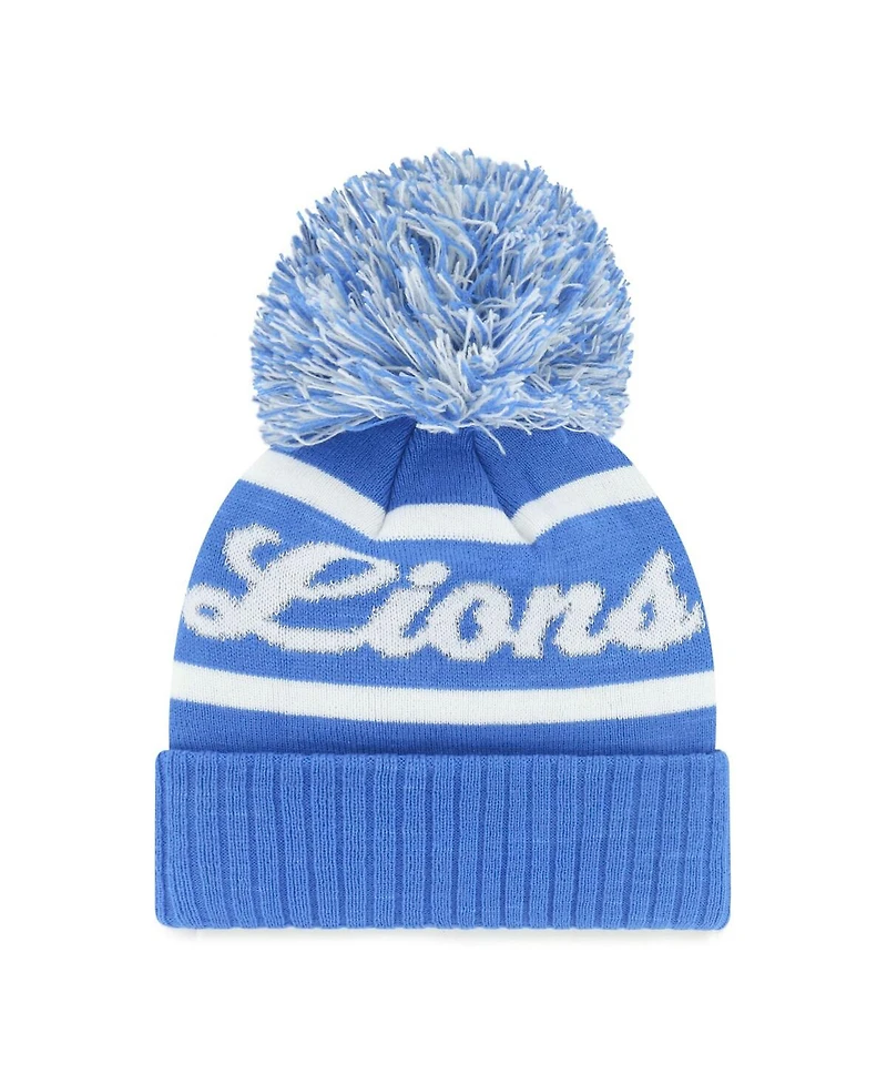 '47 Brand Women's Blue Detroit Lions Spirited Cuffed Knit with Pom Hat