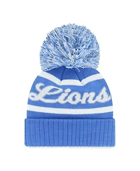 '47 Brand Women's Blue Detroit Lions Spirited Cuffed Knit with Pom Hat