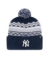 '47 Brand Big Boys and Girls Navy New York Yankees Polar Vortex Cuffed Knit with Pom Hat