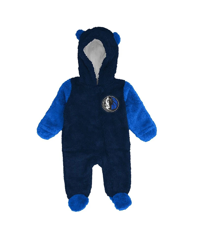Outerstuff Newborn Navy Dallas Mavericks Stay Napping Fleece Bunting Full-Zip Hooded Sleeper