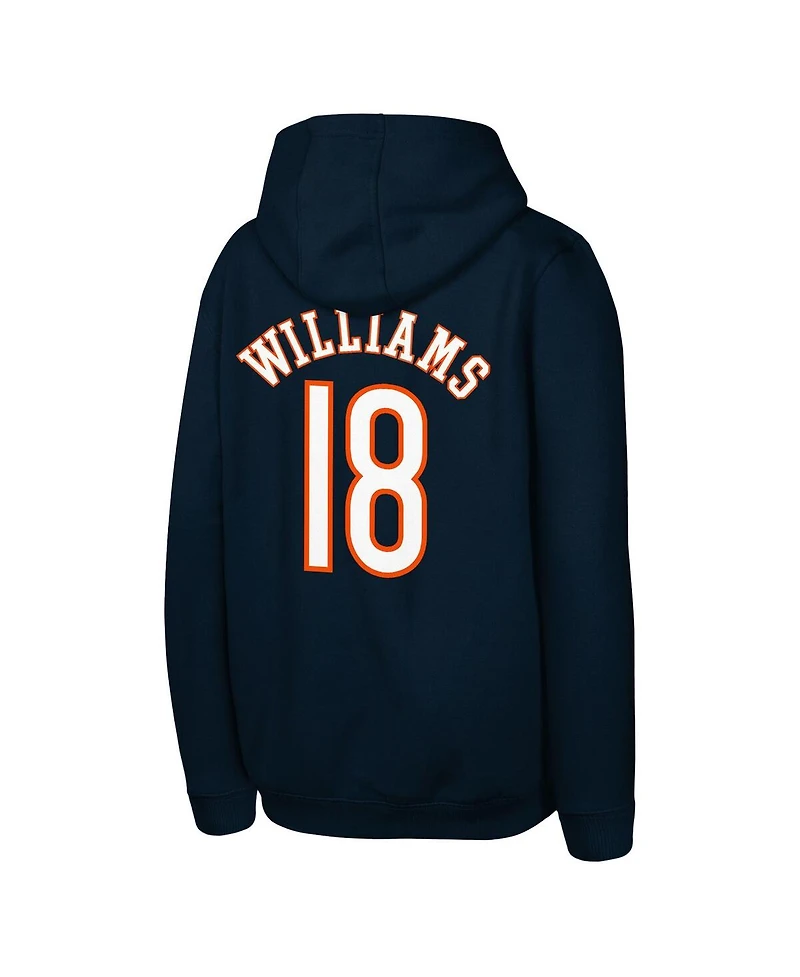 Outerstuff Big Boys and Girls Caleb Williams Navy Chicago Bears Mainliner Player Name Number Hoodie