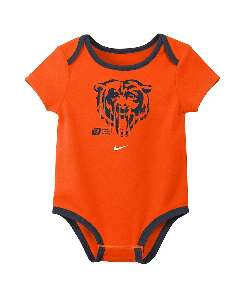 Nike Baby Boys and Girls 3-Pack Caleb Williams Chicago Bears Name Number Bodysuit Set