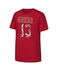 Outerstuff Big Boys and Girls Brock Purdy Scarlet San Francisco 49ers Mainliner Drip Player Name Number T-Shirt