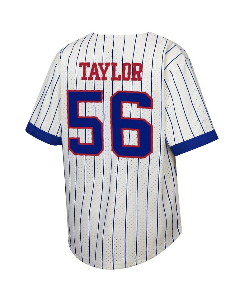 Mitchell & Ness Big Boys and Girls Lawrence Taylor Cream New York Giants Retired Player Name Number Baseball Jersey