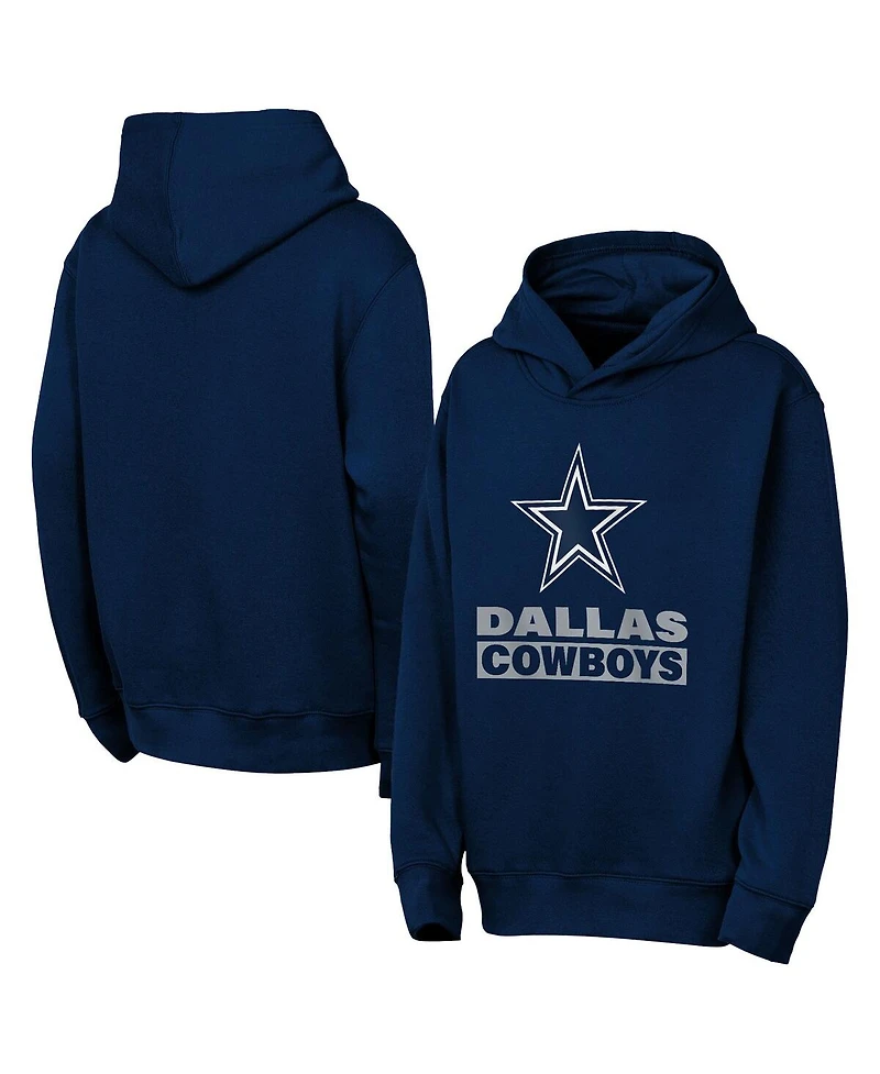 Outerstuff Big Boys and Girls Navy Dallas Cowboys Back to Basics Hoodie