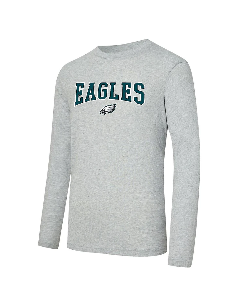 Concepts Sport Men's 2-Piece Midnight Green/Gray Philadelphia Eagles Regulate Long Sleeve T-Shirt and Plaid Pant Set