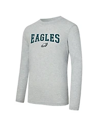 Concepts Sport Men's 2-Piece Midnight Green/Gray Philadelphia Eagles Regulate Long Sleeve T-Shirt and Plaid Pant Set