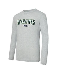 Concepts Sport Men's 2-Piece College Navy/Gray Seattle Seahawks Regulate Long Sleeve T-Shirt and Plaid Pant Set