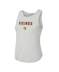 Concepts Sport Women's 2-Piece Heather Gray/Purple Minnesota Vikings Regulate Plaid Tank Top and Pants Sleep Set