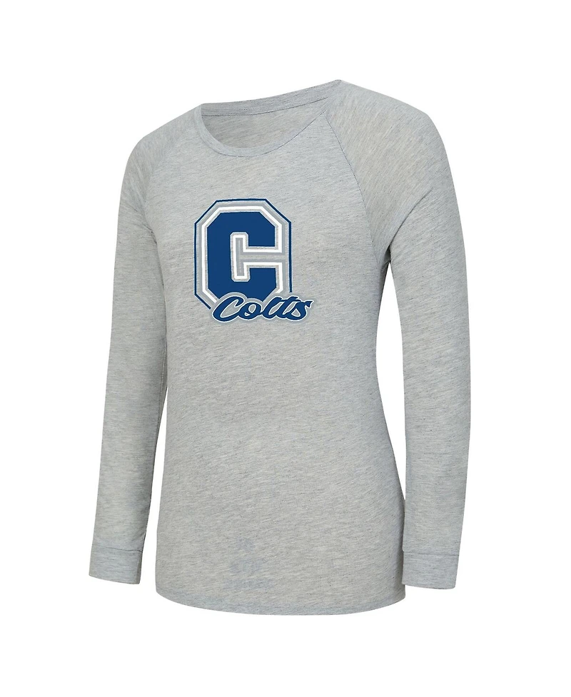 Concepts Sport Women's 2-Piece Heather Gray/Royal Indianapolis Colts Regulate Plaid Long-Sleeve T-Shirt Shorts Sleep Set