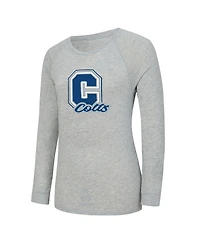 Concepts Sport Women's 2-Piece Heather Gray/Royal Indianapolis Colts Regulate Plaid Long-Sleeve T-Shirt Shorts Sleep Set