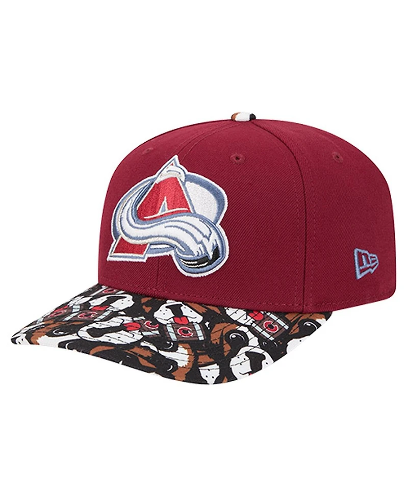 New Era Men's Burgundy Colorado Avalanche Mascot Visor 9SEVENTY Adjustable Hat