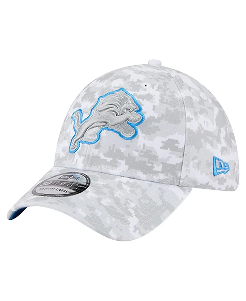 New Era Men's White Detroit Lions 2025 Salute to Service Digital Camo Fan Pack 39THIRTY Flex Hat