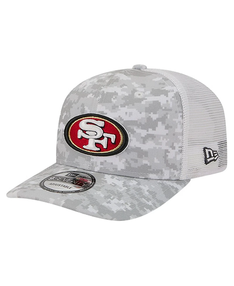 New Era Men's Gray San Francisco 49ers Salute to Service Fan Pack 9SEVENTY Trucker Adjustable Hat