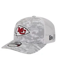 New Era Men's Gray Kansas City Chiefs Salute to Service Fan Pack 9SEVENTY Trucker Adjustable Hat