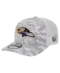 New Era Men's Gray Baltimore Ravens Salute to Service Fan Pack 9SEVENTY Trucker Adjustable Hat