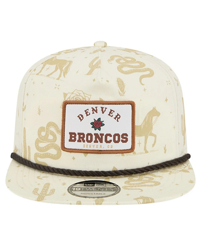 New Era Men's Cream Denver Broncos Desert Rose 19TWENTY Adjustable Hat