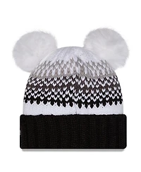 New Era Women's Black Colorado Buffaloes Double Pom Print Cuffed Knit Hat