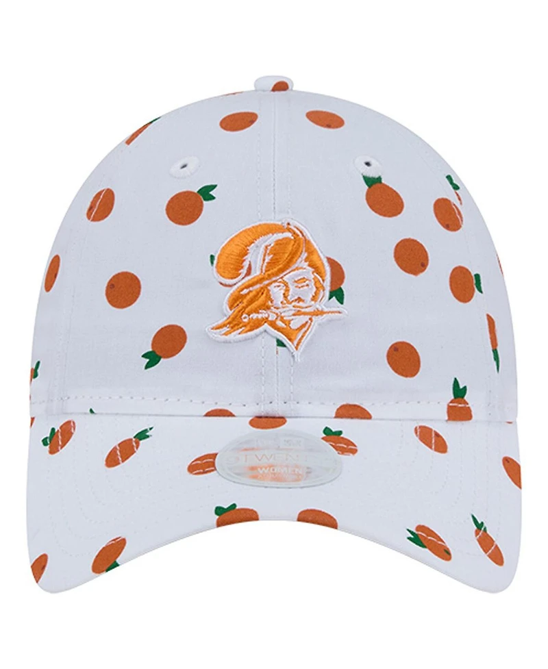 New Era Women's White Tampa Bay Buccaneers Fruit Pattern 9TWENTY Adjustable Hat
