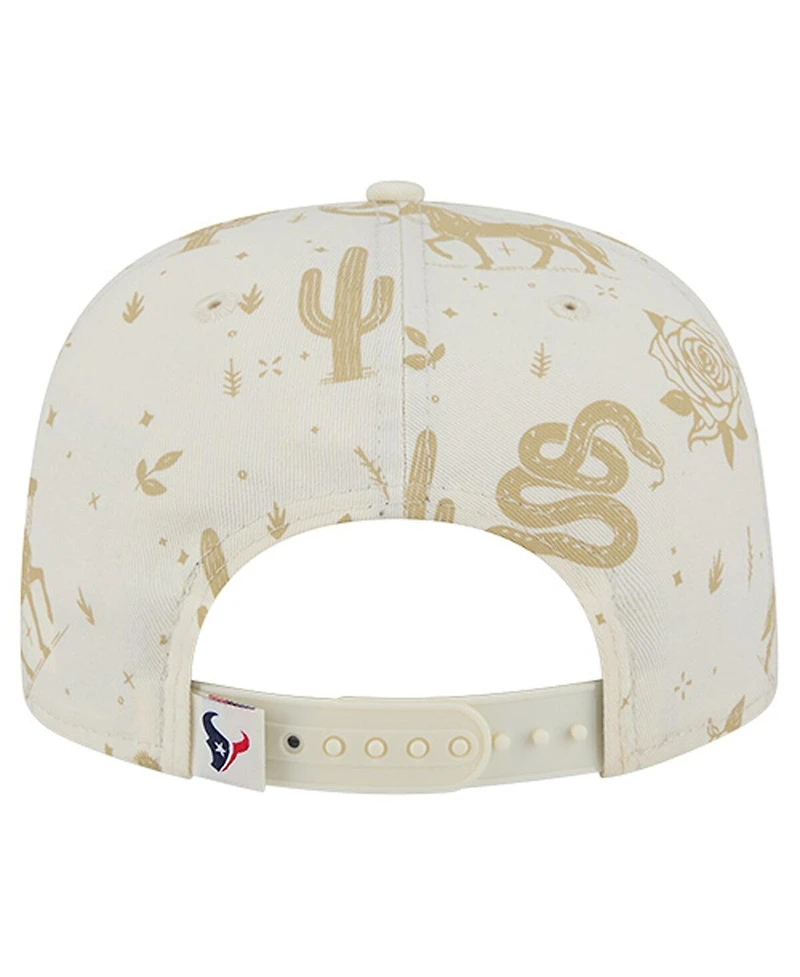 New Era Men's Cream Houston Texans Desert Rose 19TWENTY Adjustable Hat