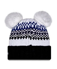 New Era Women's Navy Michigan Wolverines Double Pom Print Cuffed Knit Hat