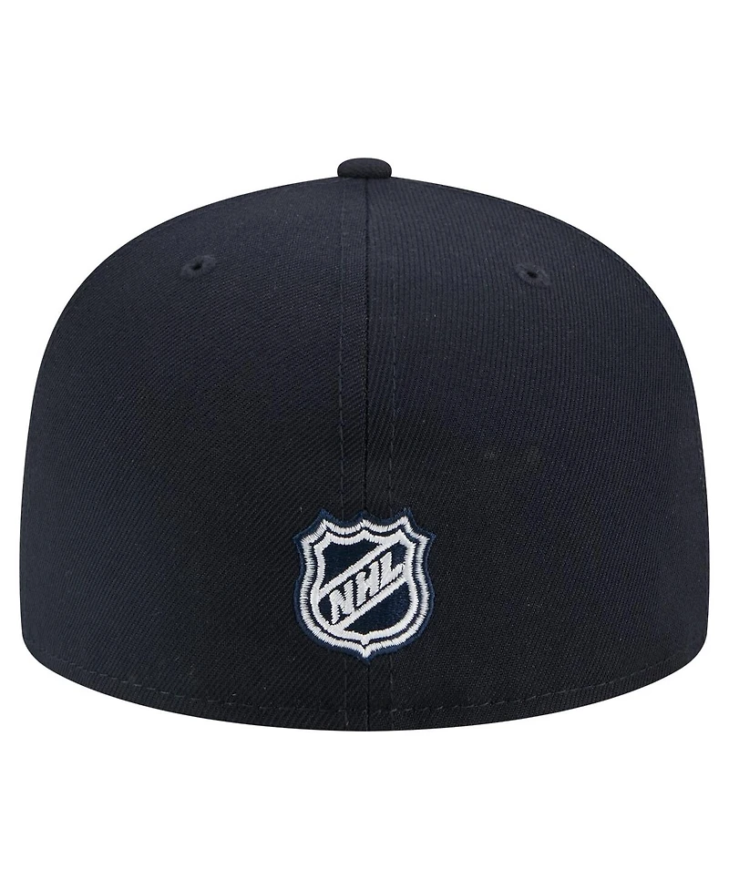 New Era Men's Deep Sea Blue Seattle Kraken Faded Lines 59FIFTY Fitted Hat