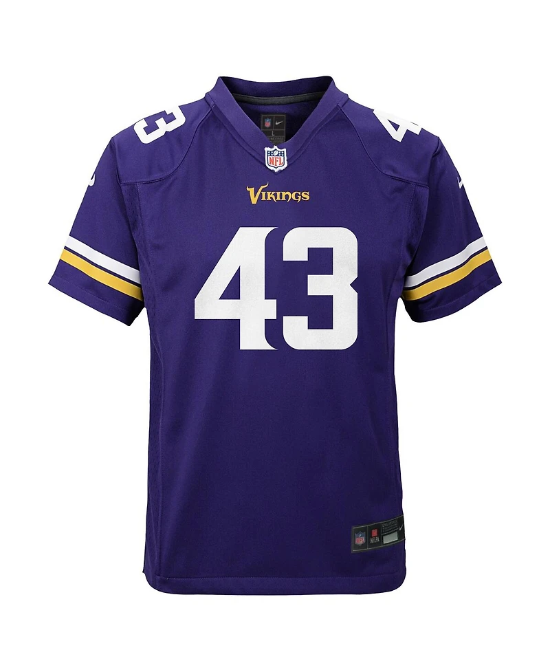 Nike Big Boys and Girls Andrew Van Ginkel Purple Minnesota Vikings Team Game Jersey
