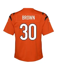 Nike Big Boys and Girls Chase Brown Orange Cincinnati Bengals Alternate Game Jersey