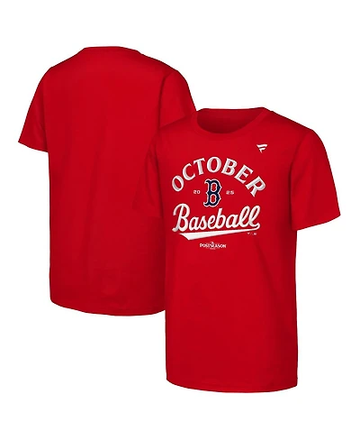 Fanatics Big Boys and Girls Red Boston Red Sox 2025 Mlb Postseason Locker Room T-Shirt