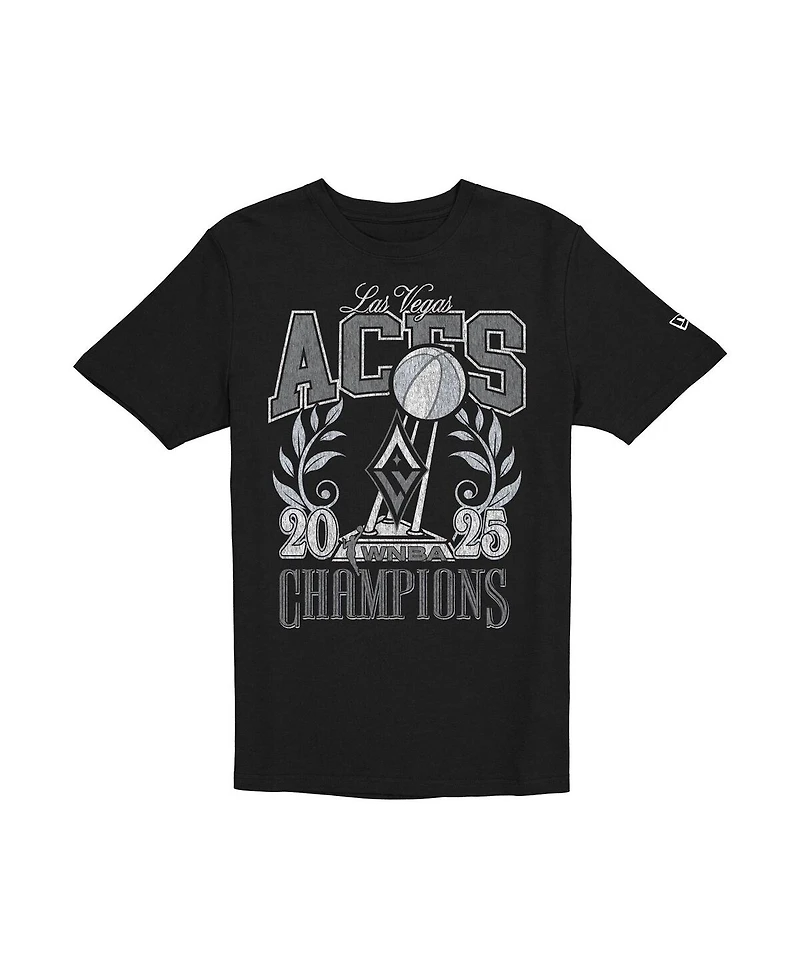 New Era Men's Black Las Vegas Aces 2025 Wnba Finals Champions Boxy Vintage T-Shirt