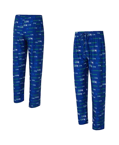 Concepts Sport Men's Royal Seattle Seahawks Retro Mosaic Allover Print Knit Pants