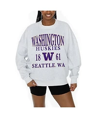 Gameday Couture Women's Gray Washington Huskies Established Premium Fleece Drop Pullover Sweatshirt
