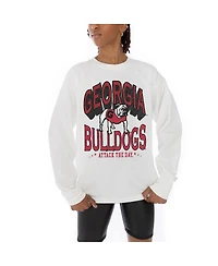 Gameday Couture Women's White Georgia Bulldogs Midweight Oversized Long Sleeve T-Shirt