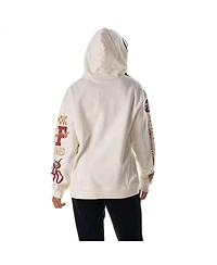 The Wild Collective Men's and Women's Cream San Francisco 49ers Stacked Graphic Sleeve Fleece Hoodie