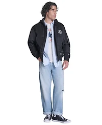 Converse Men's Hooded Bib Varsity Bomber Jacket