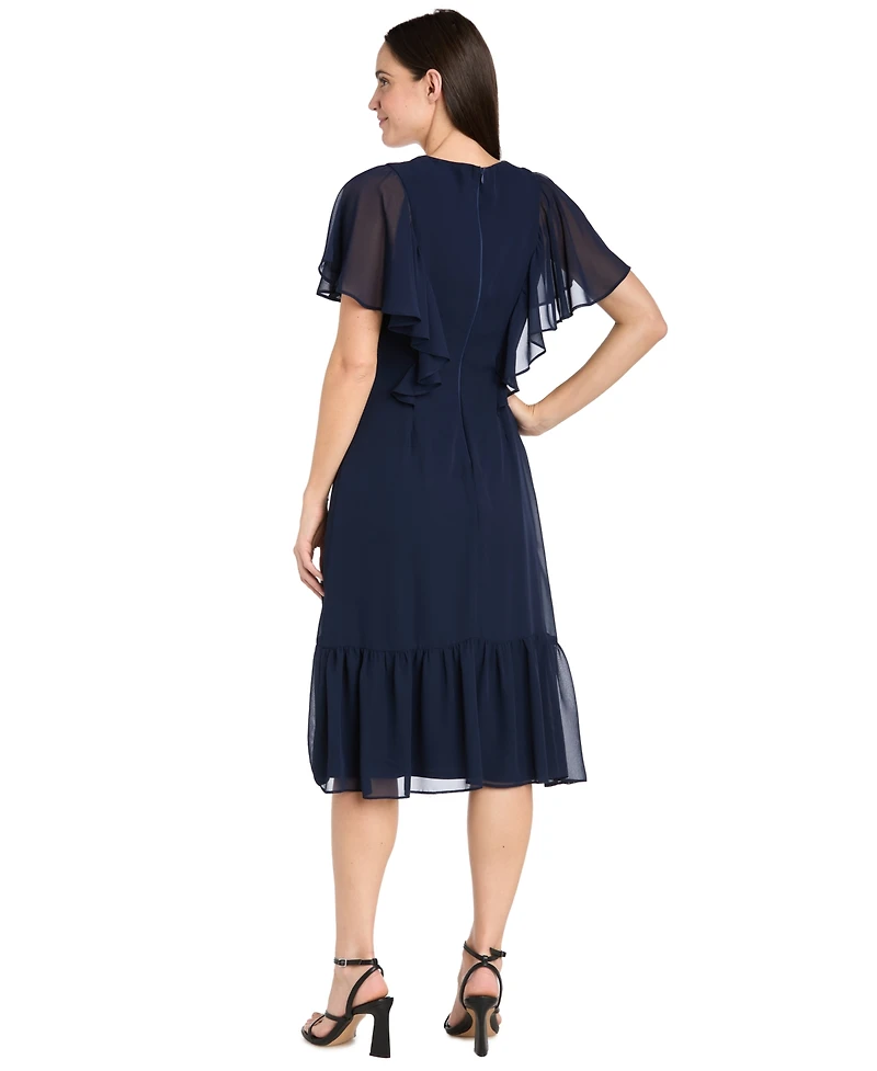 R & M Richards Women's Capelet Short-Sleeve Dress