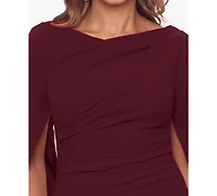Betsy & Adam Petite Drape-Design Boat Neck Sheath Dress