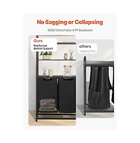 Slickblue Laundry Hamper with 4 Tiers, 2 Compartments, Shelves, and Hooks