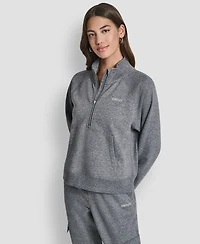 Dkny Sport Women's Studded-Logo Half-Zip Sweatshirt