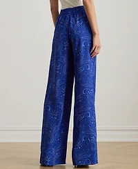 Lauren Ralph Petite Paisley Crepe Wide-Leg Pants