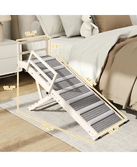 PawHut Dog Ramp, Folding Pet Ramp, 4 Adjustable Height from 15" to 19"
