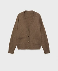 Mango Women's Pockets V-Neck Cardigan